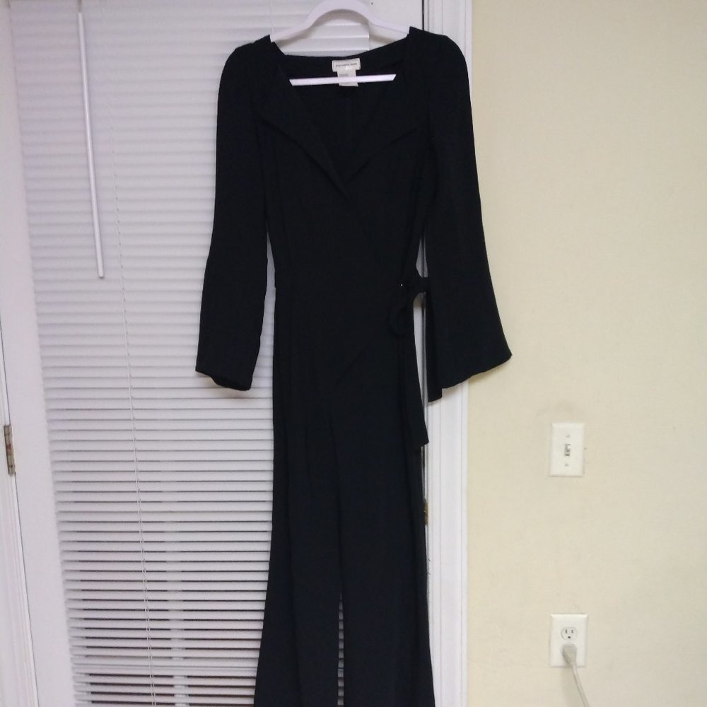 ❤️THIERRY MUGLER Couture Black Wrap Runway Wide Leg JumpSuit Romper Pants… - Picture 5 of 16